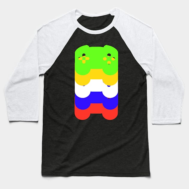 Colourful Gamer Baseball T-Shirt by Imutobi